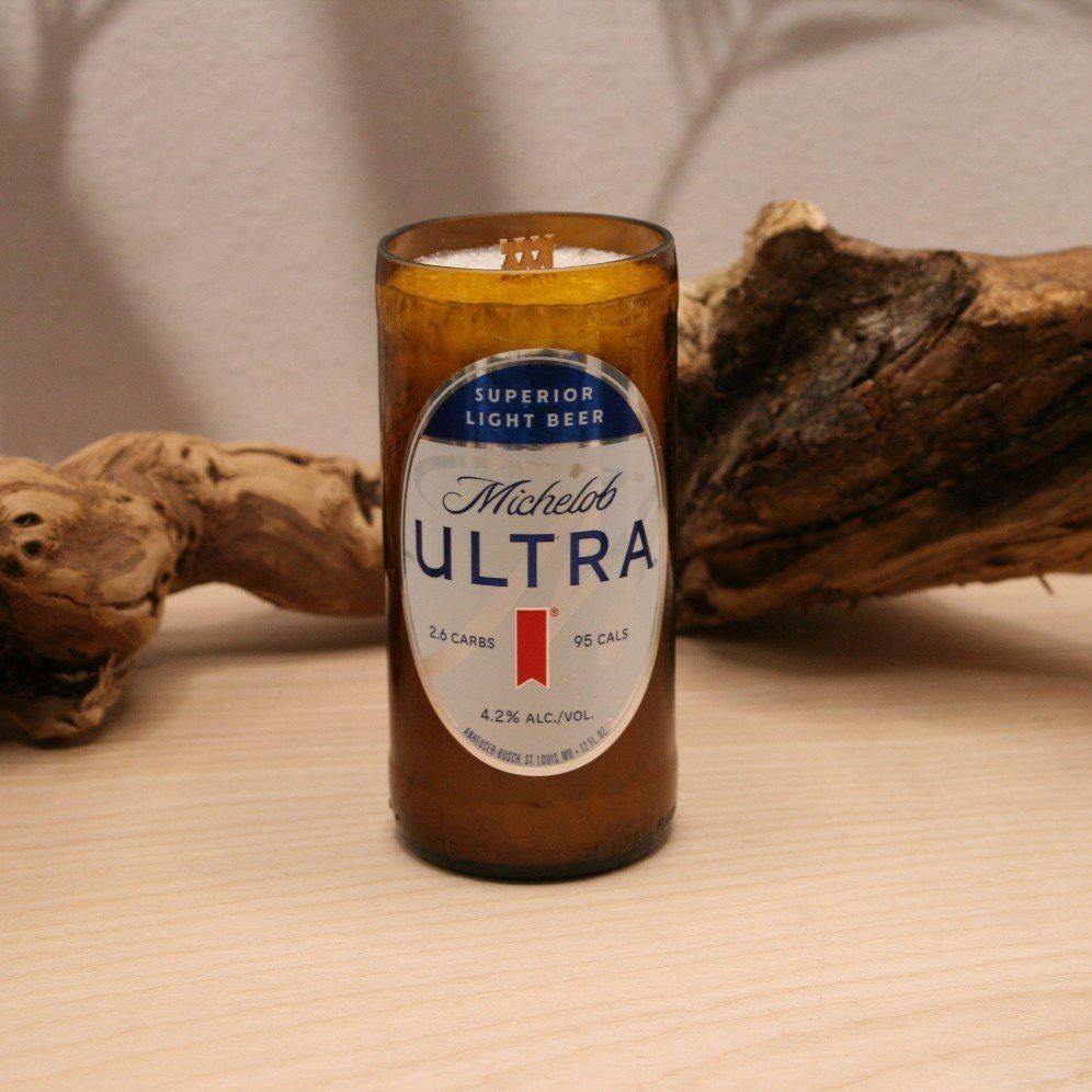 Michelob Ultra Bottle Candle Upcycled Beer