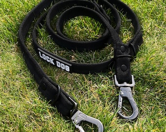 bite-proof cut-resistant dog leash with 2 click carabiners