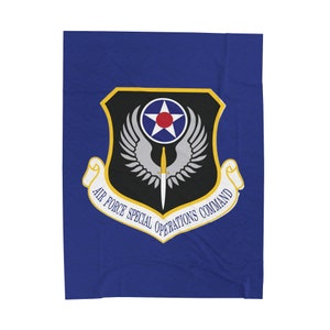 Velveteen Plush Blanket -- Air Force Special Operations -- 50&quot; x 60&quot; -- Throw -- Military