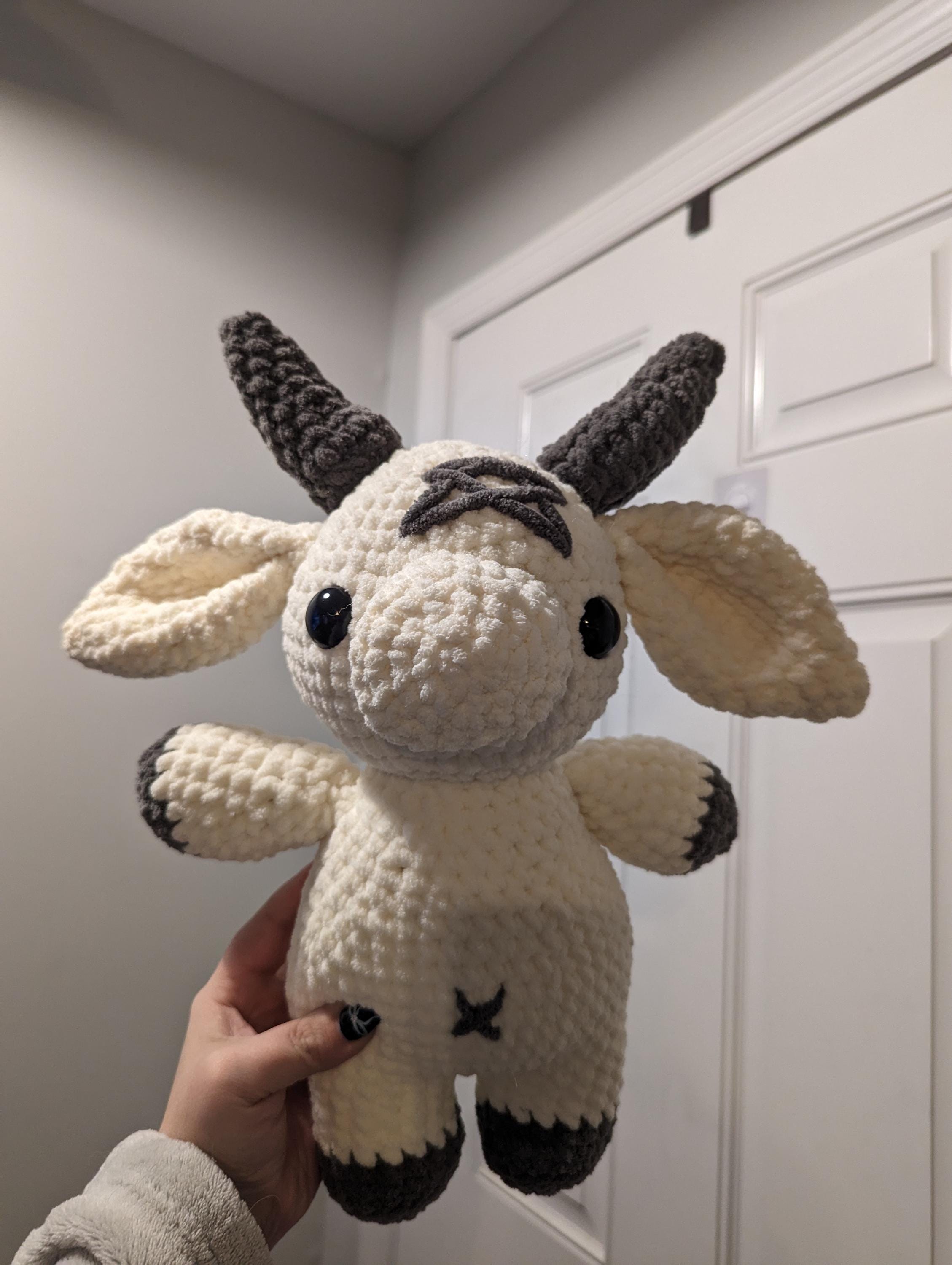 Crochet Baby Baphomet Plush - White & Gray