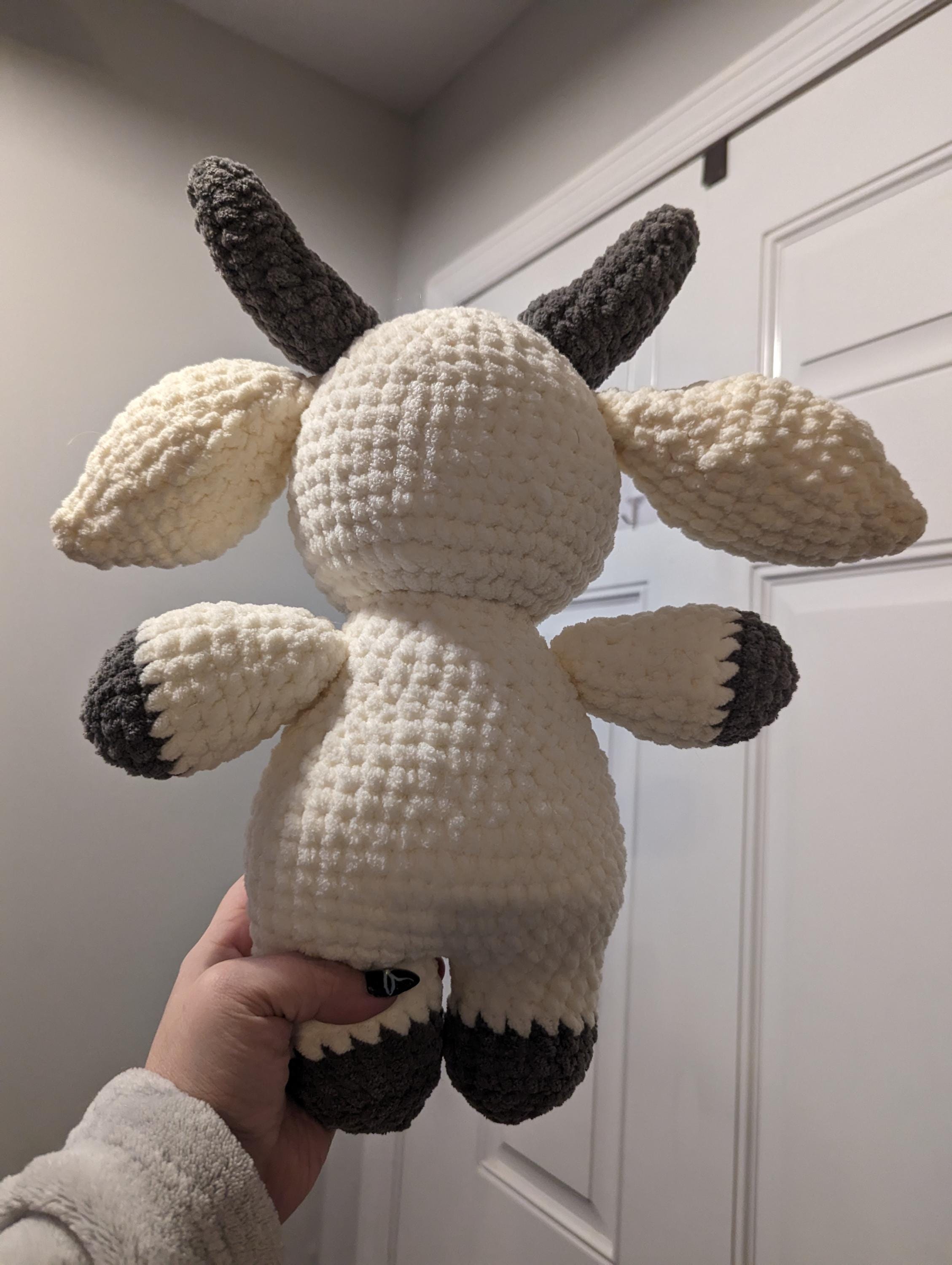 Crochet Baby Baphomet Plush - White & Gray - Thumbnail 2