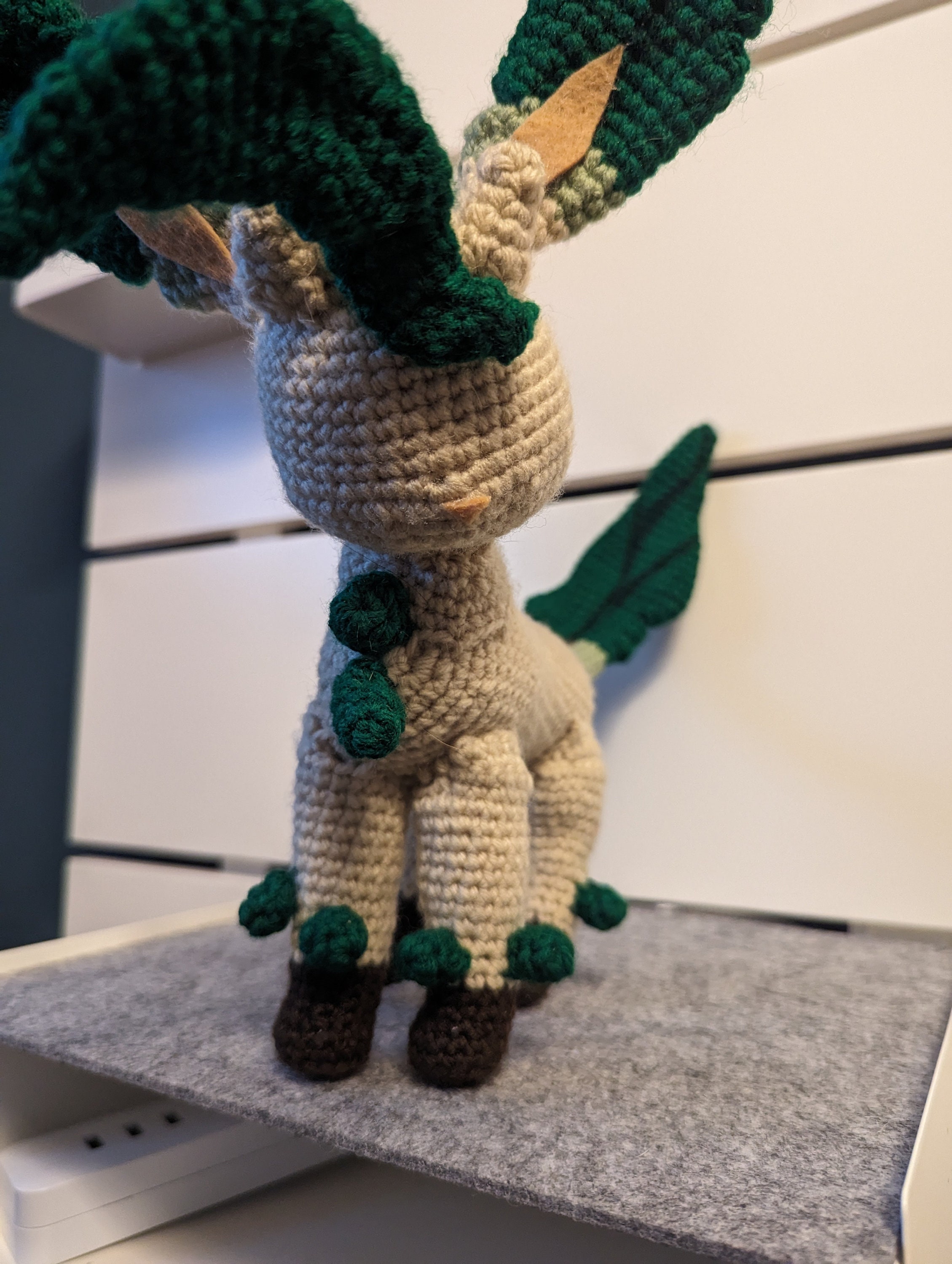 Crocheted Leafeon Doll - Thumbnail 4