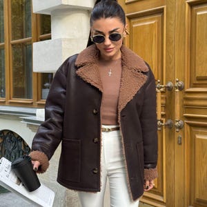 Sheepskin jackets, women shearling coat