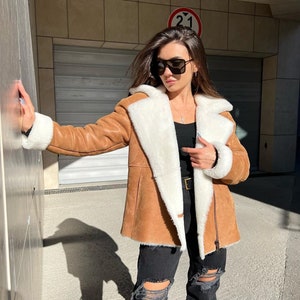 Shearling women jackets, Sheepskin coat