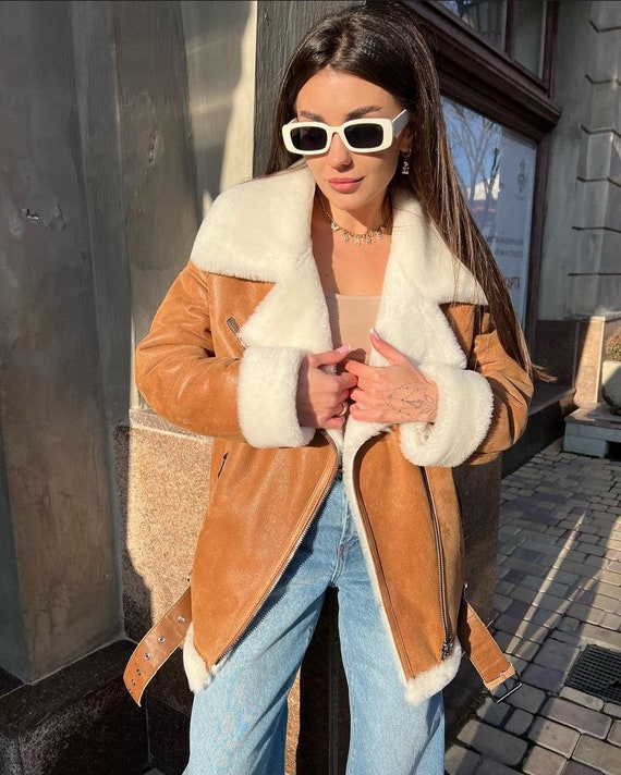 Manteau femme en peau de mouton retourne Etsy Canada