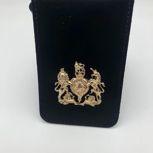 Polizei Stil Secret Service 007 Leder Warrant Ausweishülle mit UK Abzeichen, Filmrequisite