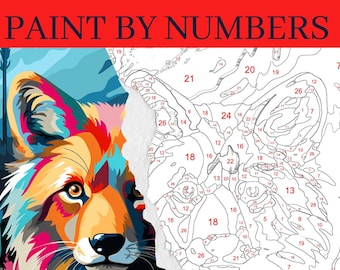 Fox Paint by Number Kit, Animal Painting Kit, Adult Color by Number, DIY Painting, Adult Relaxing Paint