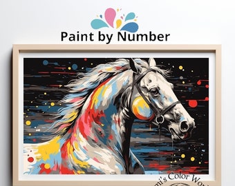 Horseball Paint by Number Kit, Sport Painting Kit, Adult Color by Number, DIY Painting, Adult Relaxing Paint