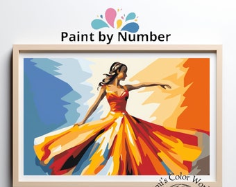 Dance Paint by Number Kit, Sport Painting Kit, Adult Color by Number, DIY Painting, Adult Relaxing Paint