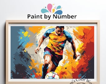 Football Paint by Number Kit, Sport Painting Kit, Adult Color by Number, DIY Painting, Adult Relaxing Paint