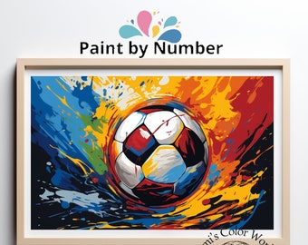 Football Paint by Number Kit, Sport Painting Kit, Adult Color by Number, DIY Painting, Adult Relaxing Paint