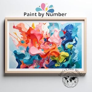 Kit di pittura con i numeri, pittura astratta fai da te, colorare per adulti con i numeri, pittura minimalista fai da te, pittura rilassante per adulti