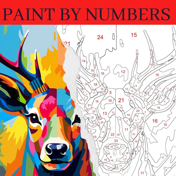 Paint by Number Deer Etsy