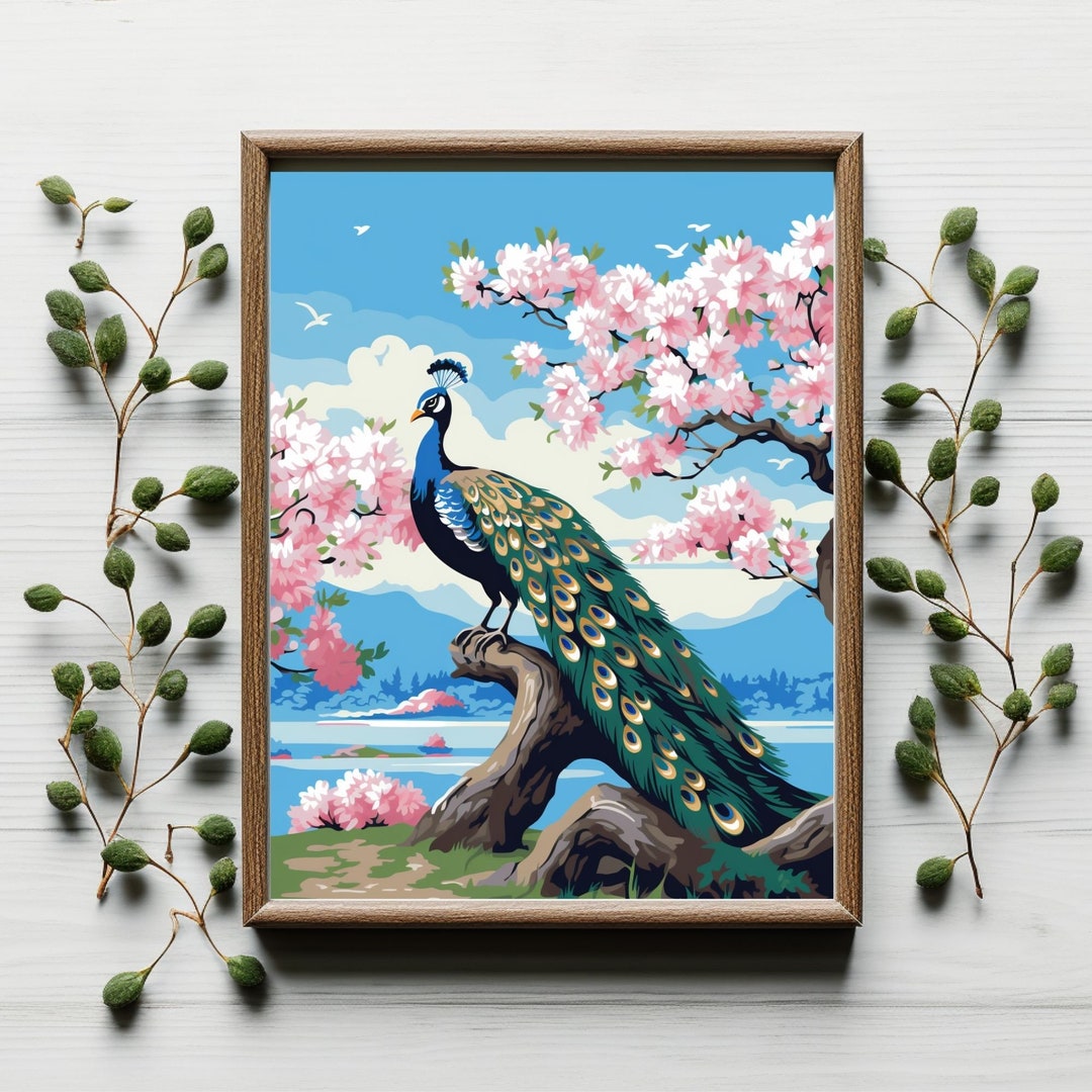 Peacock Paint by Number Kit, Animal Painting Kit, Color by Number ...