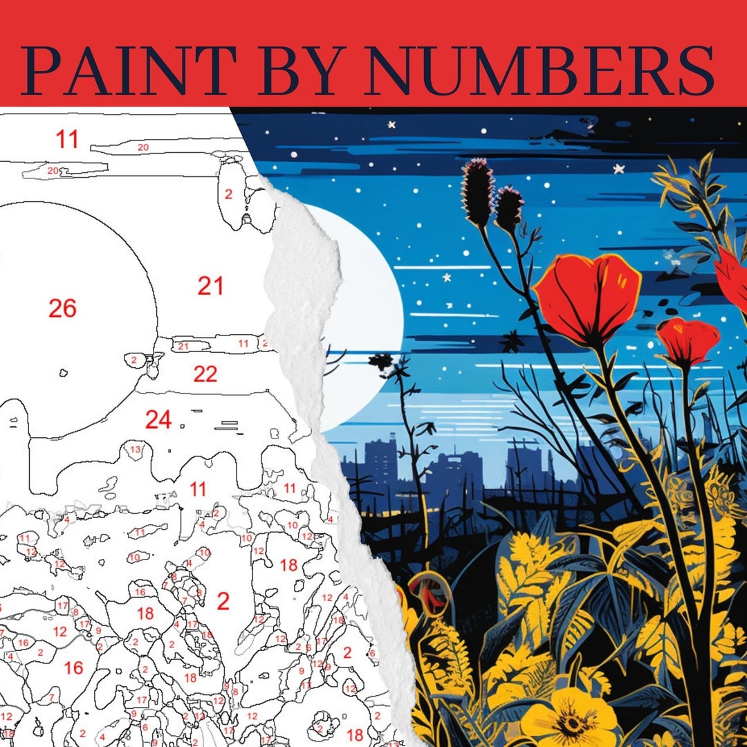 Floral Paint by Number, Flower Painting Kit, Adult Color by Number, DIY