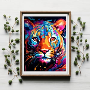Kit di pittura leopardo per numero, kit di pittura per animali, colore per numero, vernice rilassante per adulti, pittura fai da te