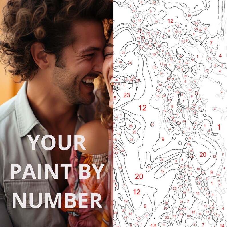 Custom Paint by Number, Paint My Photo, Paint by Number Kit, Acrylic Painting, Personalized