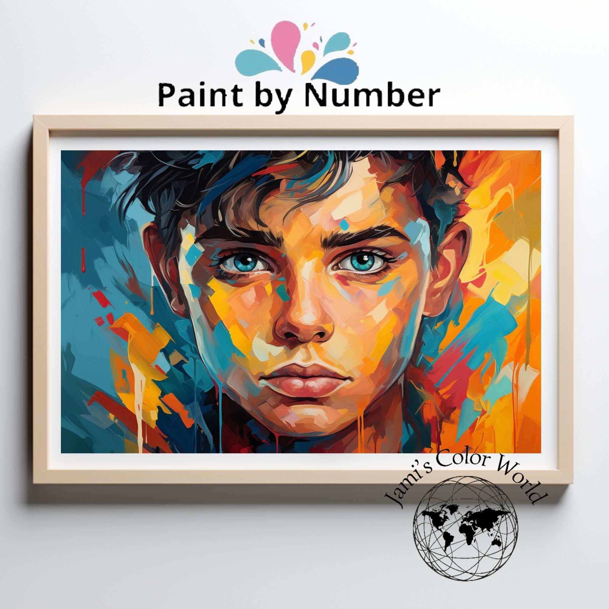 Kit di pittura maschile con i numeri, crea facilmente ritratti maschili realistici, un'esperienza rilassante di pittura a colori