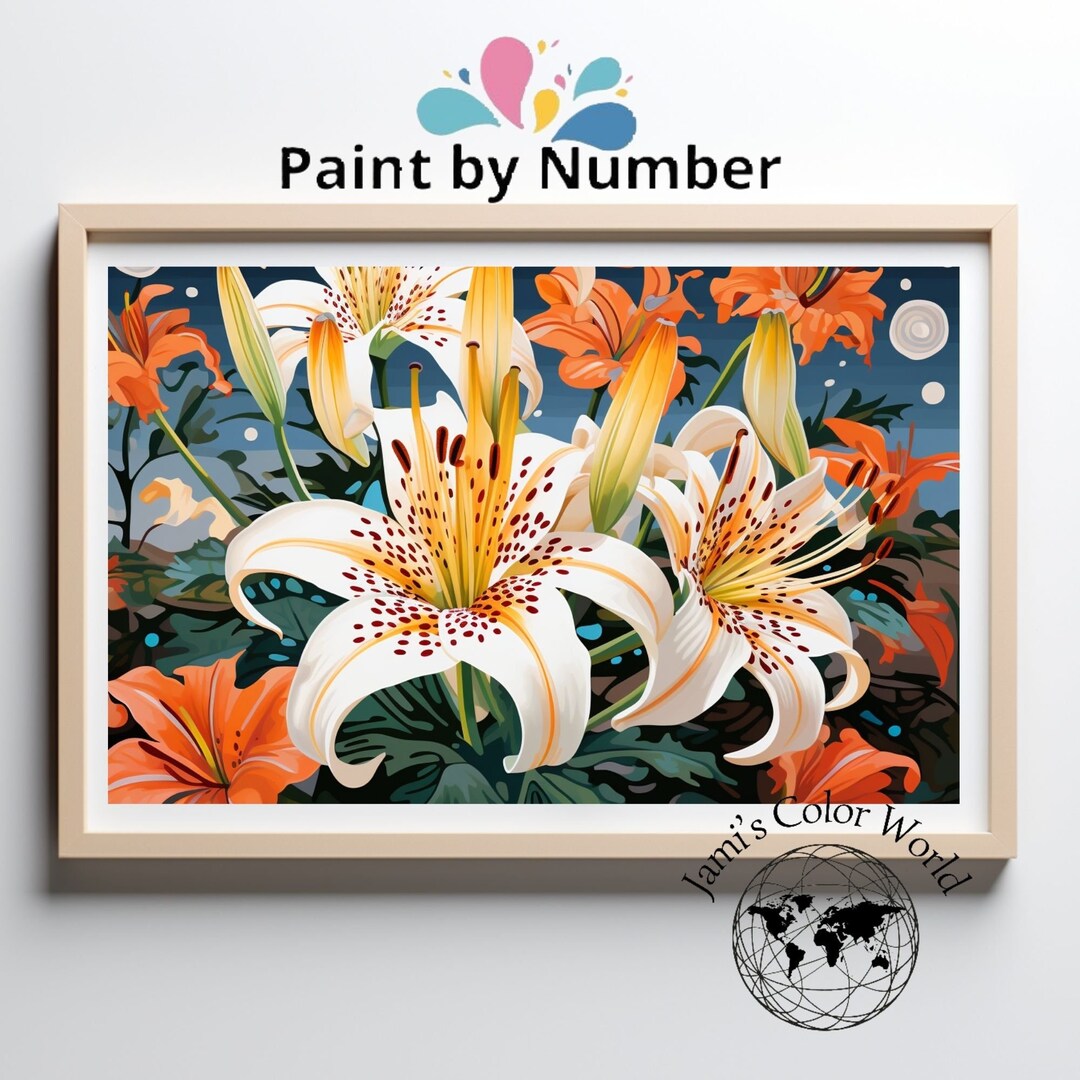Lilies Paint by Number, Flower Painting Kit, Adult Color by Number, DIY ...