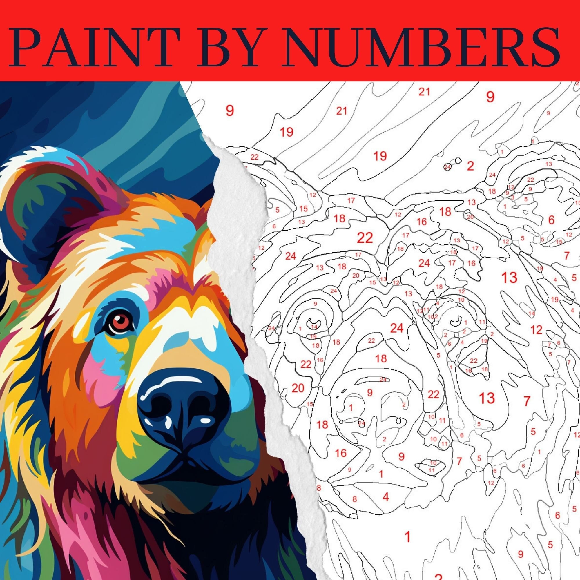 Bear Painting Kit Gift for Couples Fluid DIY Bear Brick Painting
