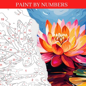 Floral Paint by Number Kit, DIY Flower Painting for Adults, Relaxing ...