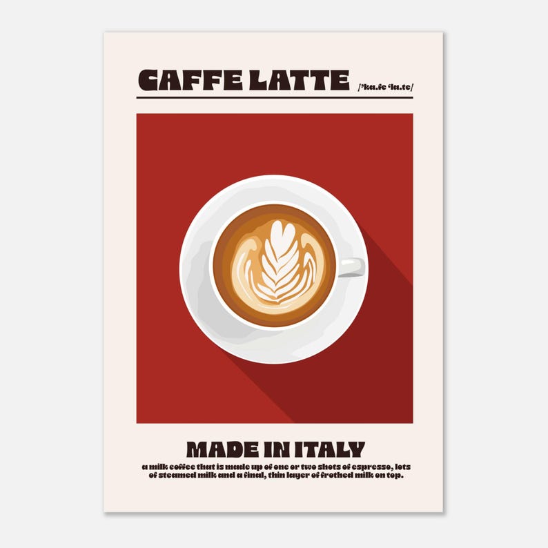 Caffe Latte Wall Poster Print - Etsy