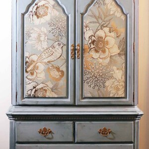 Parisian French Blue Queen Anne Armoire