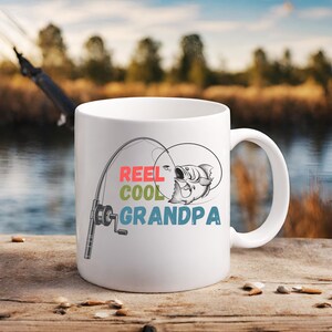 Reel Cool Tazza del nonno, Idea regalo del nonno, Pesca con il nonno, Nonno pescatore, Regalo per il nonno, Tazza di caffè del nonno, Tazza da pesca del nonno