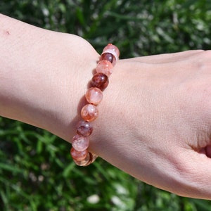 Hematoid Quartz 8mm 7.5” Bracelet. Natural Gemstone. Gift for Energizing, For Cleansing, For Courage. Gift for Him Gift for Her.