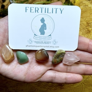 Fertility gemstone set.Tumble stone.Gift for her.Gift for friend. gift for sister. Moonstone.Rose quartz.Unakite.Carnelian.Green aventurine.