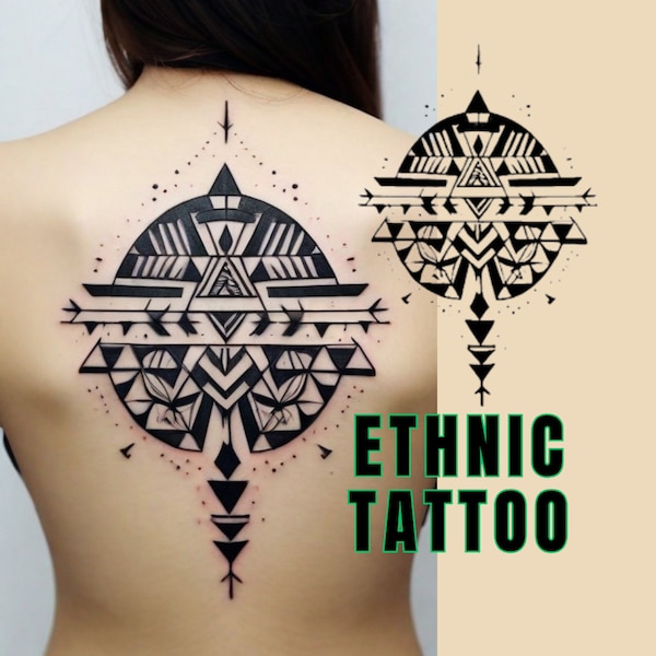 Ethnic Pattern Tattoo, Baho Body Painting, Traditional Icons, Inspired by Symbolism, Tattoo Sample Digital Download