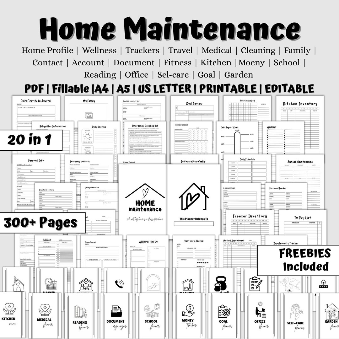 Home Management Binder Printable, Ultimate Life Planner Bundle 2025 ...