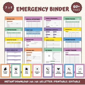 Just In Case Binder Printable Emergency Binder Fillable PDF What If Binder In Case of Emergency Binder Home Binder Organization Binder