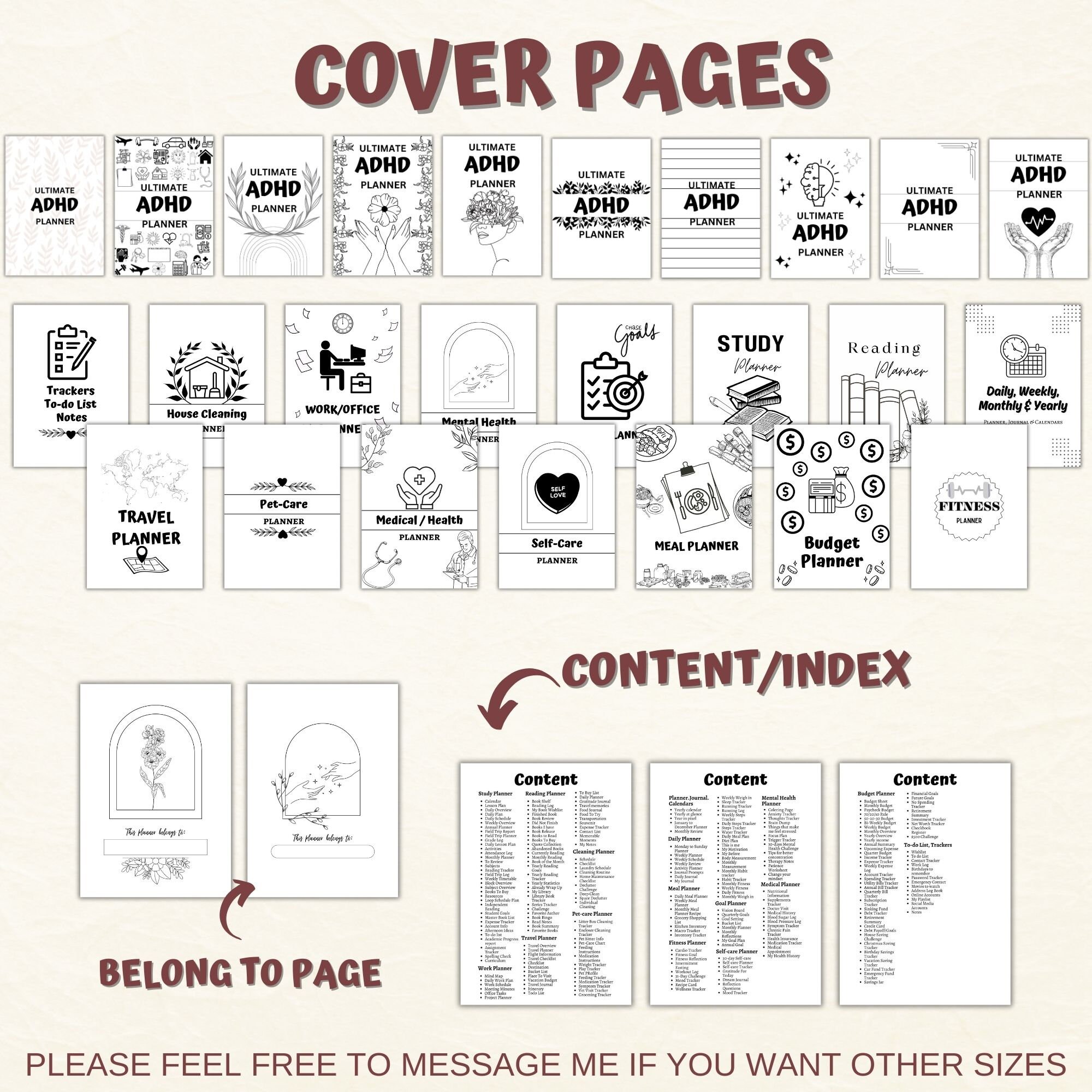 Mega Adhd Planner Bundle for Adults Printable A4,ultimate Life Planner ...