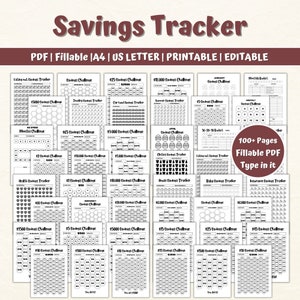 Savings challenge bundle printable,Savings tracker binder,10k,20k,5k,1500,1000,500,30 days,12 months,100 days,52 weeks savings challenge