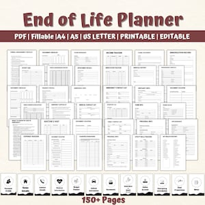 End of Life Planner, Last Wishes Planner, Estate Planning, Will, Final Preparations, What If Binder, Emergency Planner, End Of Life Planning