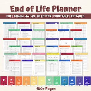 End of Life Planner, Last Wishes Planner, Estate Planning, Will, Final Preparations, What If Binder, Emergency Planner, End Of Life Planning