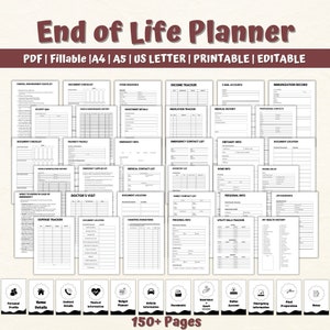 End of Life Planner, Last Wishes Planner, Estate Planning, Will, Final Preparations, What If Binder, Emergency Planner, End Of Life Planning
