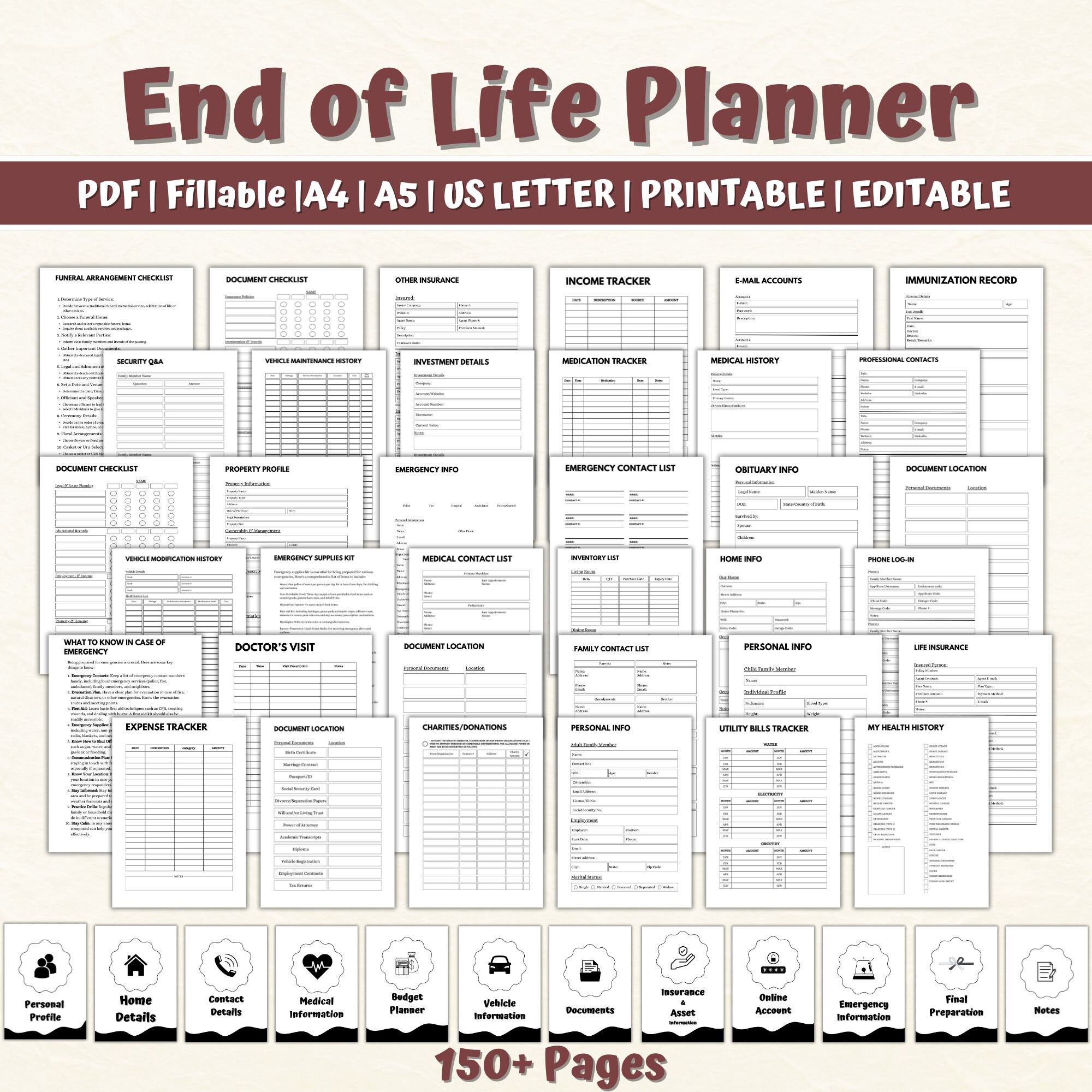 Agenda De Planification De Fin De Vie - Carnet Pour Testament, Dernières Volontés, Contacts - Format 21x28,5 Cm