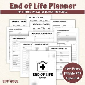 End of Life Planner, Last Wishes Planner, Estate Planning, Will, Final Preparations, What If Binder, Emergency Planner, End Of Life Planning