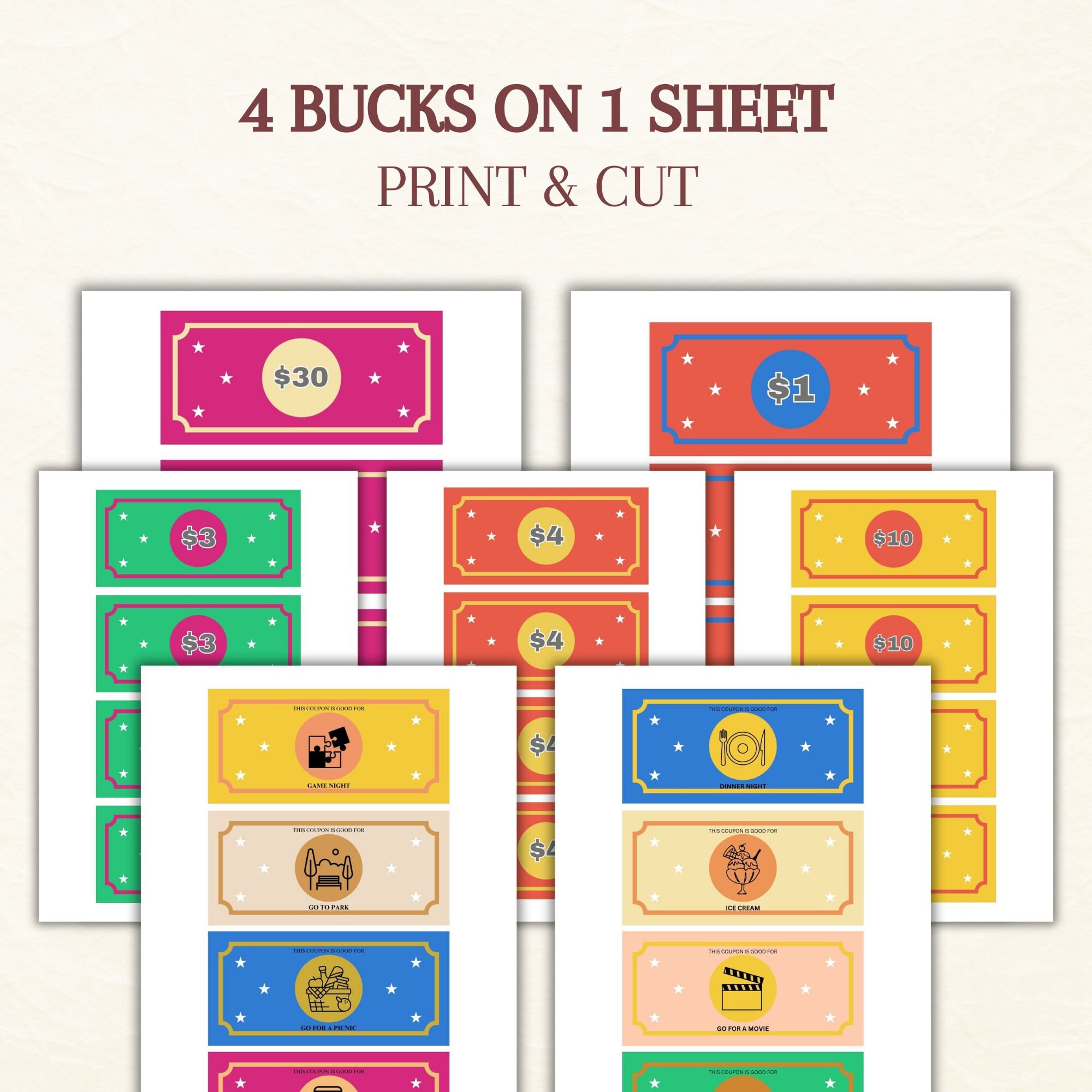 Editable Chore Chart for Kids, Chore List, Kids Reward Bucks, Reward ...