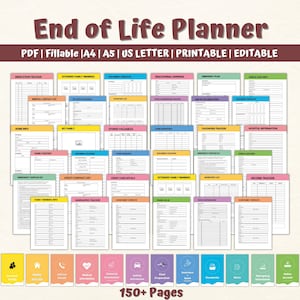 End of Life Planner, Last Wishes Planner, Estate Planning, Will, Final Preparations, What If Binder, Emergency Planner, End Of Life Planning