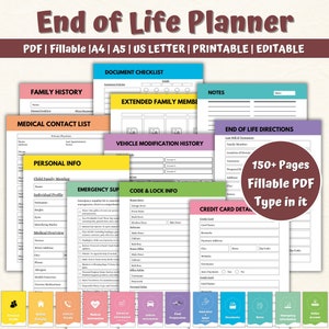 End of Life Planner, Last Wishes Planner, Estate Planning, Will, Final Preparations, What If Binder, Emergency Planner, End Of Life Planning