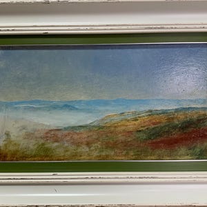 Builov, Vivid expressionist painting &quot;landscape of the Azov Steppe&quot; original vintage oil painting Ukrainian artist, one of a kind, in frame