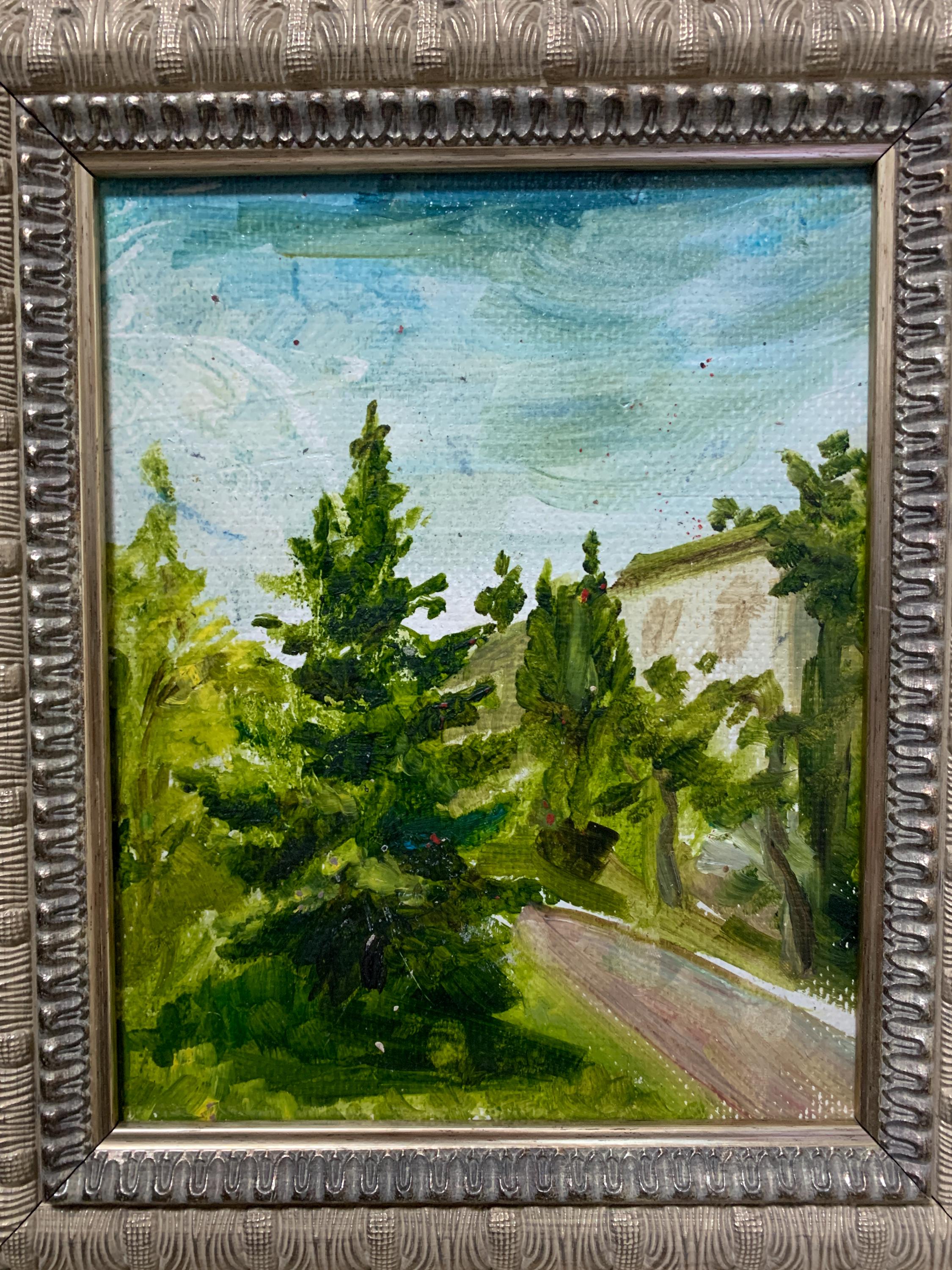 鮮やかな表現主義の絵画「ハリコフ郊外」オリジナルのヴィンテージ油絵