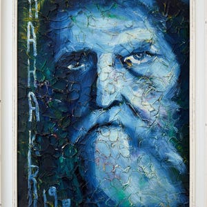 カナシュチュク V.、絵画「コサックの預言者魔術師」の明るい地下室、オリジナル油絵、ソビエトウクライナの芸術家、唯一無二の作品