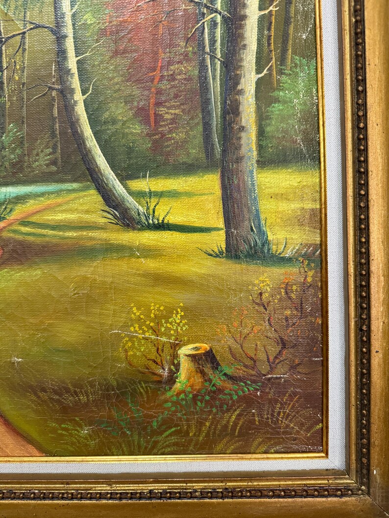 Bright Expressionism Oil Painting sunny Summer Day Original Vintage Oil