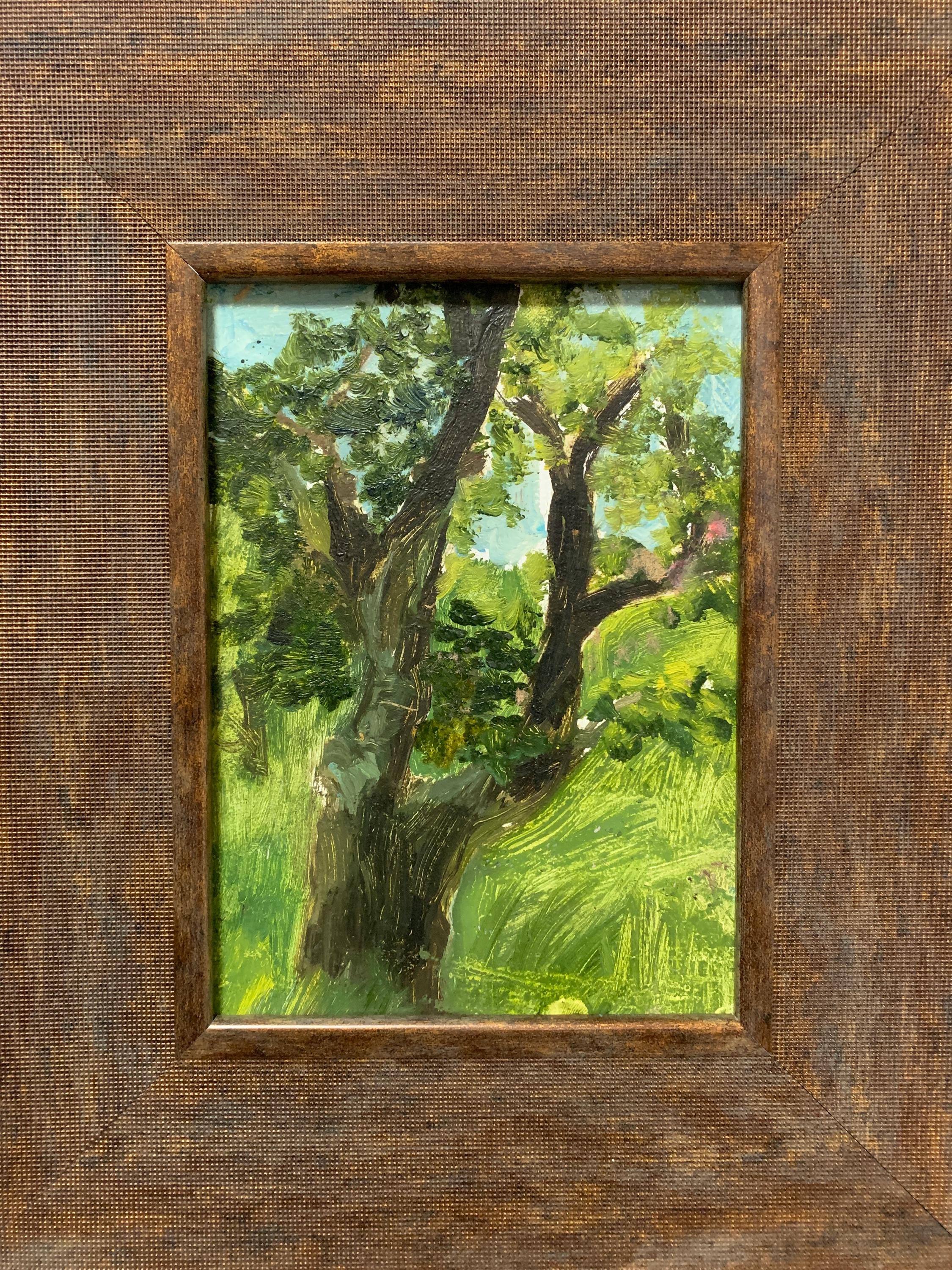 鮮やかな表現主義の油絵「Young Oak」は、ソビエトウクライナの