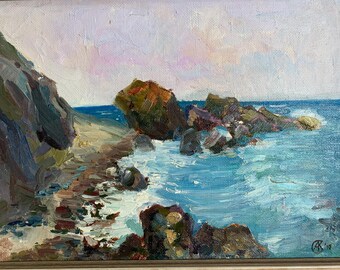 油絵 絵画 【岩場の海】 油絵 絵画 【岩場の海】 油絵 絵画 【岩場の海】 【公式通販】