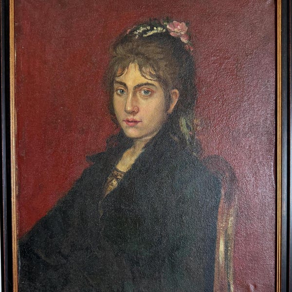 Uma cópia da obra de Repin I.E., "Retrato de S. Lyubitskaya" Impressionismo brilhante pintura a óleo impasto, artista soviético ucraniano de Kharkov, tela
